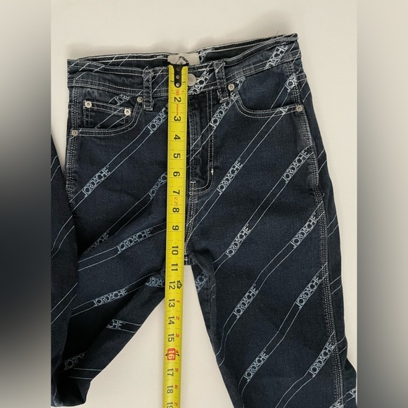 Jordache RINSE DIAGONAL LOGO PRINT VINTAGE CROP 26 straight leg fitted high rise - Picture 4 of 11